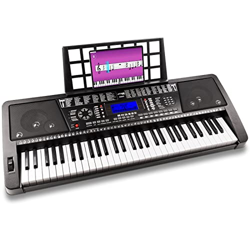 Max KB12P piano electrico, teclado midi 61 teclas para mÃºsicos avanzados, conexiÃ³n MIDI, funciÃ³n de grabaciÃ³n, 2 altavoces integrados, ideal para producciÃ³n musical con ordenador o teclado niÃ±os