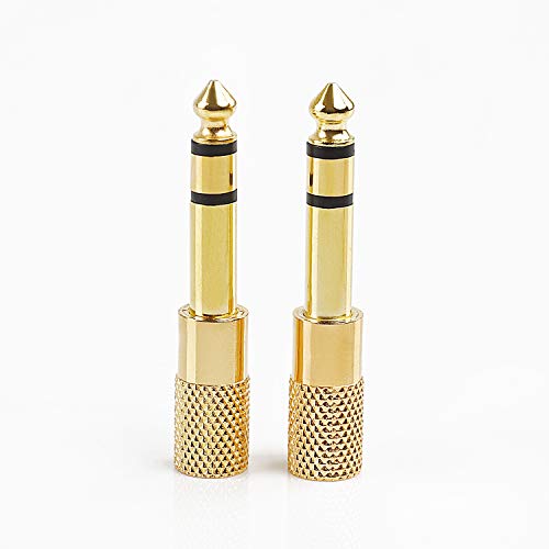 2PCS 6.35mm 1/4 Inch Plug to 3.5mm 1/8 Inch Male to Female Headphone Stereo AUX Audio Converter Adapter for Audio Mixer/Electric Piano/Keyboard