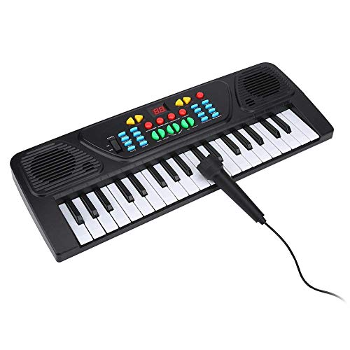 Teclado Electrónico Piano 37 Teclas, Teclado de piano digital portátil para principiantes de órgano electrónico de 37 teclas con micrófono para niños