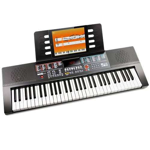 Rockjam 61-Key Key Piano de teclado con soporte de partituras, piano nota Pegatinas y Lecciones