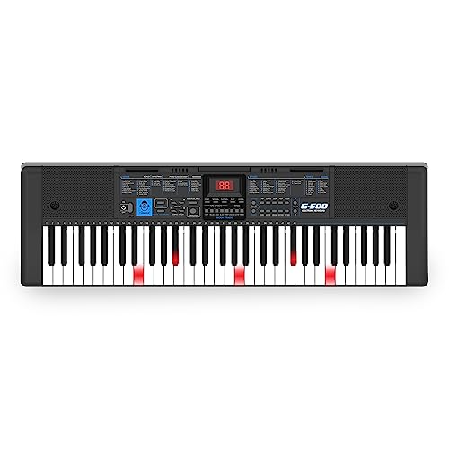 Cefa Toys - Teclado Electrónico Luminoso Multifunción 61 Teclas, Incluye Hasta 43 Canciones de Piano, 20 Tonos, 30 Estilos, Mezclador y Ritmos de Fondo