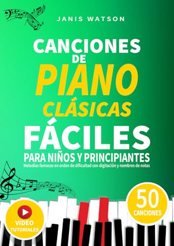 CANCIONES DE PIANO CLÃ�SICAS FÃ�CILES PARA NIÃ‘OS Y PRINCIPIANTES: MelodÃ­as famosas en orden de dificultad con digitaciÃ³n y nombres de notas (Partituras FÃ¡ciles de Piano para NiÃ±os y Principiantes)