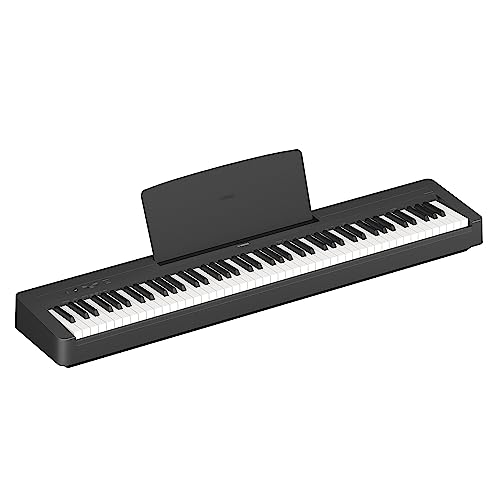 Yamaha P-145 piano digital ligero y port谩til, con teclado Graded Hammer Compact, 88 teclas y 10 voces de instrumentos, negro