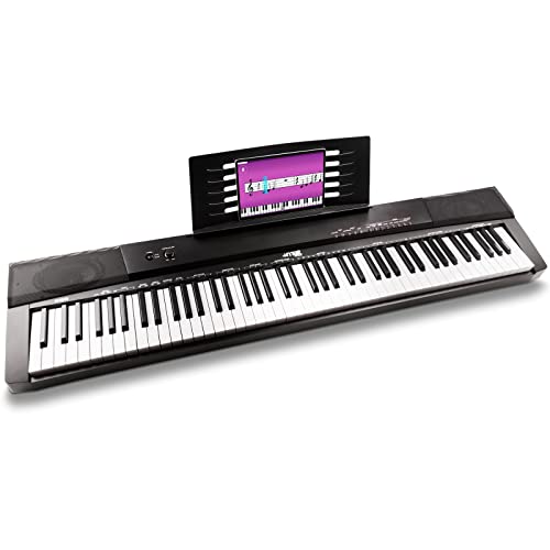 MAX KB6 piano electrico, Teclado ElectrÃ³nico para mÃºsicos avanzados con 88 teclas sensibles al tacto y semi contrapesadas, teclado MIDI, pedal de sustain, reproductor/grabador de MP3 con altavoces