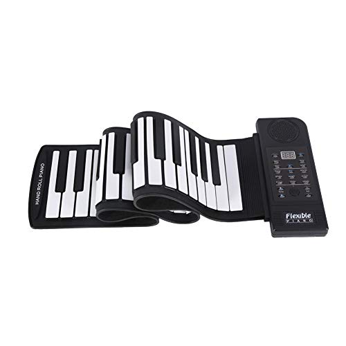 Piano enrollado, piano de teclado numérico enrollado eléctrico flexible y plegable, resistente al polvo, fácil de transportar, adecuado para principiantes o regalos