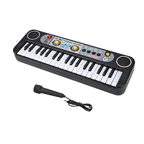 Piano Teclado Electronico para Ninos, 37 Teclas Piano Teclado Electrico Digital Juguete Educativo de Instrumentos Musicales con Microfono