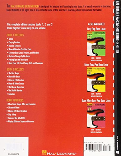 Hal leonard electric bass method - complete ed. - contains books 1,2, and 3 - (Hal Leonard Bass Method)