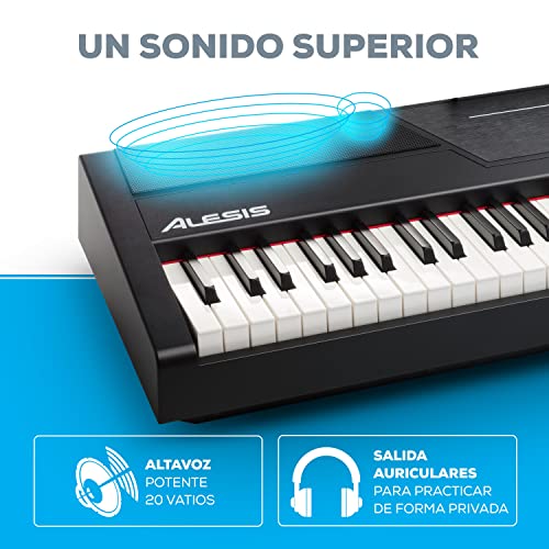 Alesis Recital Pro - Teclado Piano ElÃ©ctrico Digital con 88 Teclas de AcciÃ³n Martillo, 12 Voces y Altavoces incorporados